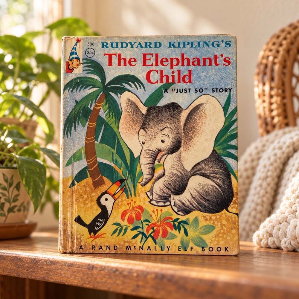 1955 The Elephant’s Child Rudyard Kipling Rand McNally Elf Book 508 HC